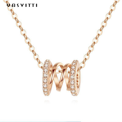 2,64g Sinh nhật 40 cm Vòng cổ kim cương Studded Vòng cổ thắt lưng Thắt lưng 18k Mặt dây chuyền bạc nguyên chất