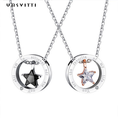6,3in 316L SS Sterling Silver Trang sức Dây chuyền 1,3g Vòng cổ kim cương ngôi sao
