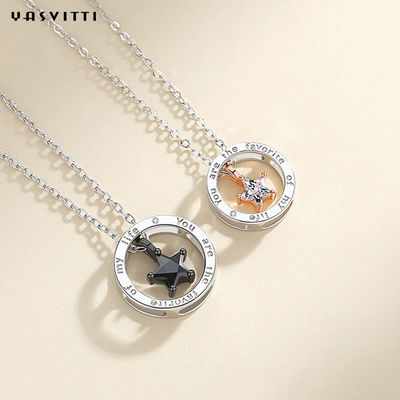 6,3in 316L SS Sterling Silver Trang sức Dây chuyền 1,3g Vòng cổ kim cương ngôi sao