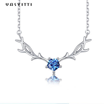 Hợp thời trang Không gây dị ứng 45cm 2,8g Nhung hươu Mặt dây chuyền Vòng cổ Vòng cổ bạc thật SGS