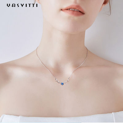 Hợp thời trang Không gây dị ứng 45cm 2,8g Nhung hươu Mặt dây chuyền Vòng cổ Vòng cổ bạc thật SGS