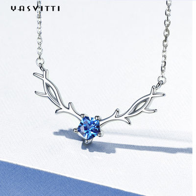 Hợp thời trang Không gây dị ứng 45cm 2,8g Nhung hươu Mặt dây chuyền Vòng cổ Vòng cổ bạc thật SGS