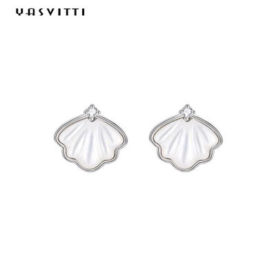 0,25oz 0,07cm Bông tai bạc Sterling 14K Bông tai vỏ bạc mạ vàng