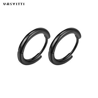 0,07oz 0,12cm Hoa tai trang sức bạc Sterling 316L Hoa tai vòng thép không gỉ cho nam giới