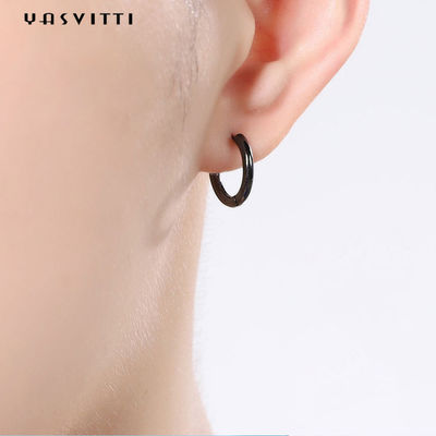 0,07oz 0,12cm Hoa tai trang sức bạc Sterling 316L Hoa tai vòng thép không gỉ cho nam giới