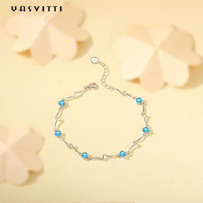 0,14oz 0,2m Vòng tay trang sức bạc Sterling Vòng tay hôn thê có thể điều chỉnh Vòng đeo tay SGS