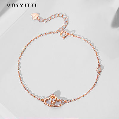 ODM 7.8in 304 SS Vòng tay trượt Bạc 18k Vàng hồng Vòng tay mở trái tim