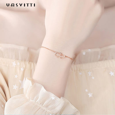 ODM 7.8in 304 SS Vòng tay trượt Bạc 18k Vàng hồng Vòng tay mở trái tim