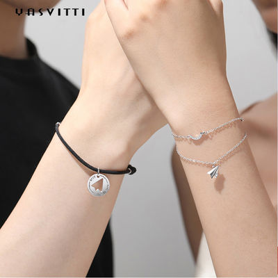 SGS 0.19oz Vòng đeo tay máy bay giấy 9.5 inch Vòng tay bạc Sterling ODM