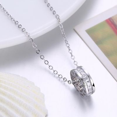 Sterling bạc 925 kim cương nhỏ xinh vòng cổ thắt lưng dây chuyền tính khí thời trang