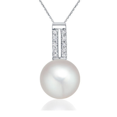 15,8mm 1,38 gam Ngọc trai hình vòng kim cương ODM Hôn thê Nhẫn bạc Sterling