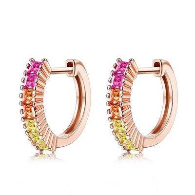 Bông tai trang sức bạc cầu vồng Sterling