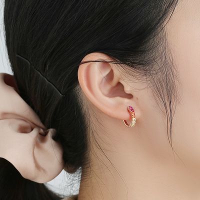 Bông tai trang sức bạc cầu vồng Sterling