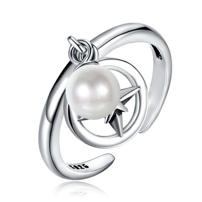 Mở kích thước có thể điều chỉnh 925 Vòng đeo tay ngọc trai có thể gắn bằng bạc Sterling