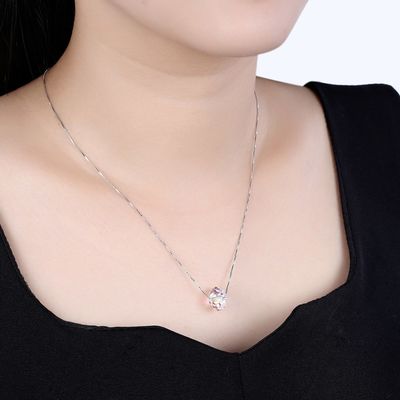 43 cm Pha lê Ball Mặt dây chuyền Vòng cổ 18k Valentine Cổ bạc Vòng cổ SGS