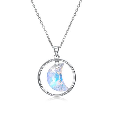 ODM 3,3g 2,8 cm Sterling Silver Trang sức Dây chuyền Mặt trăng Xương đòn Chuỗi vòng cổ