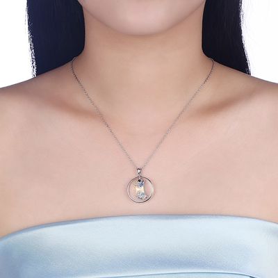 ODM 3,3g 2,8 cm Sterling Silver Trang sức Dây chuyền Mặt trăng Xương đòn Chuỗi vòng cổ