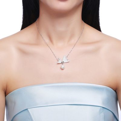 10mm Bướm ngọc trai nước ngọt 14,7 '' 6,1g Chuỗi dây chuyền trang sức bạc Sterling