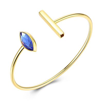 Vòng tay trang sức bạc Sterling màu xanh kim cương