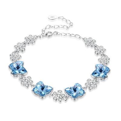 ODM 1.4x1.6cm Vòng tay trượt bạc Sterling 3.5 '' Vòng tay Zirconia khối