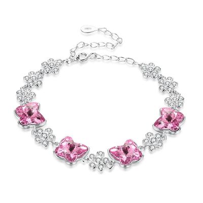 ODM 1.4x1.6cm Vòng tay trượt bạc Sterling 3.5 '' Vòng tay Zirconia khối