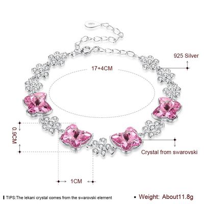 ODM 1.4x1.6cm Vòng tay trượt bạc Sterling 3.5 '' Vòng tay Zirconia khối