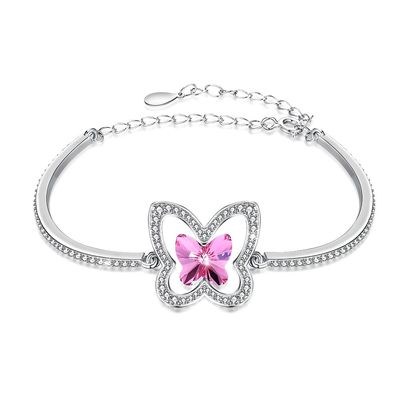 Bướm Sterling Silver Slider Vòng tay