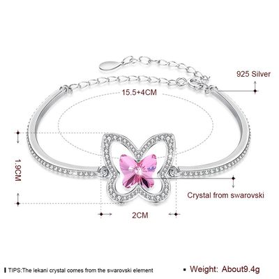 Bướm Sterling Silver Slider Vòng tay