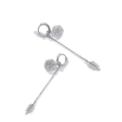 0,26ft 1,2g Bông tai Trang sức Bạc Sterling 3A Bông tai Quả cầu Pha lê CZ SGS