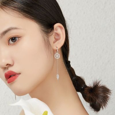 0,26ft 1,2g Bông tai Trang sức Bạc Sterling 3A Bông tai Quả cầu Pha lê CZ SGS