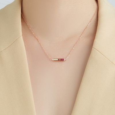 1,31ft 2,2g Chuỗi vòng cổ bằng bạc Sterling S925 Cầu vồng 18 inch Chuỗi bạc