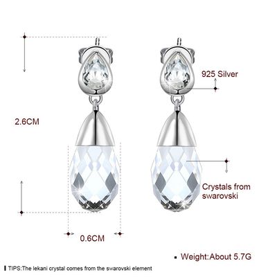 0.2oz Hoa tai Trang sức Bạc Sterling 14k Hoa tai hình giọt nước mạ vàng