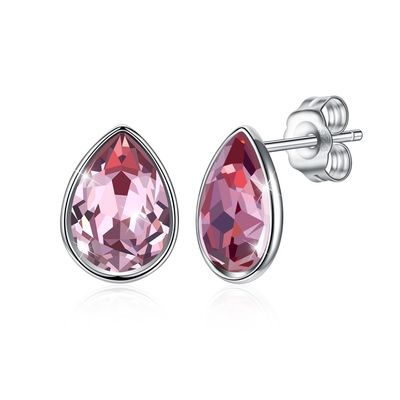Phụ nữ Hoa tai trang sức bạc Sterling màu hồng