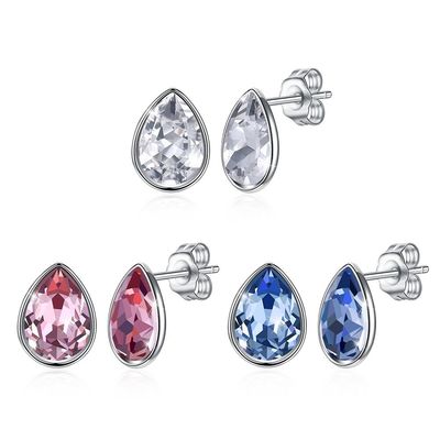 Phụ nữ Hoa tai trang sức bạc Sterling màu hồng