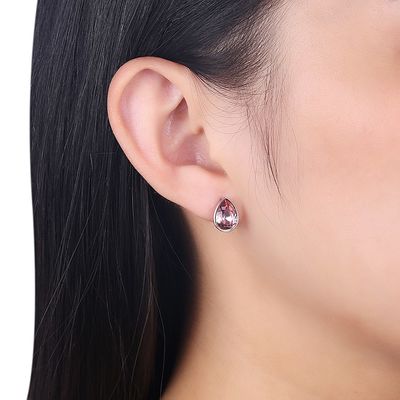 Phụ nữ Hoa tai trang sức bạc Sterling màu hồng
