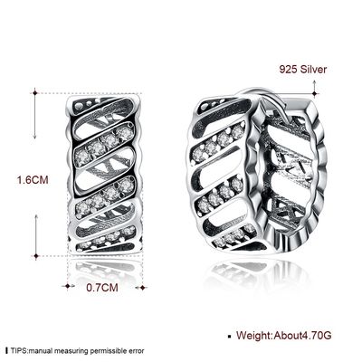0,17oz 1,6cm Bông tai trang sức bạc Sterling Hoa tai không gây dị ứng Hoa tai đinh tán SGS