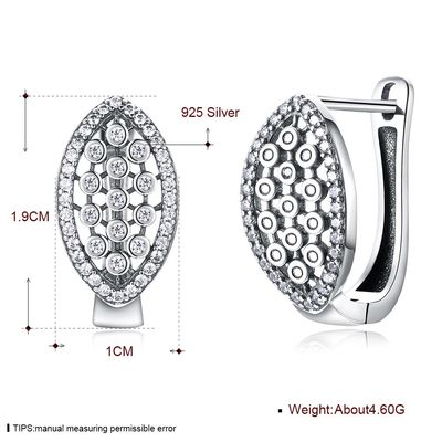 1,9x1cm 4,6 gam Bông tai kim cương thật Hanukkah 925 Sterling Silver Earrings