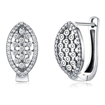 1,9x1cm 4,6 gam Bông tai kim cương thật Hanukkah 925 Sterling Silver Earrings