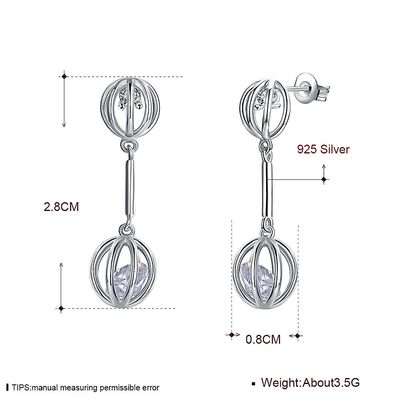 0,12oz 2,8X0,8cm Bông tai đính đá Sapphire Hợp kim Zircon Đá bông tai