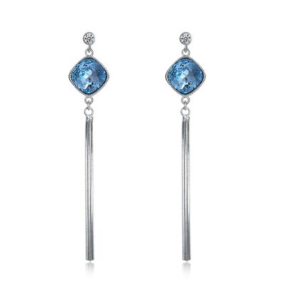 7.1cm 0.19oz Sterling Silver Jewelry Earrings Unisex Tua Drop Earring SGS