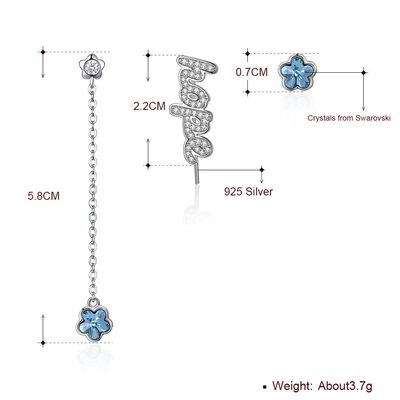 2.3in 3.7g Bông tai thả tua rua Unisex Hợp kim thả Hoa tai kim cương