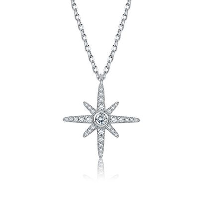 Dây chuyền trang sức bạc Shinny Sterling 0,67in 41cm Vòng cổ mặt trăng sao vàng 18k SGS