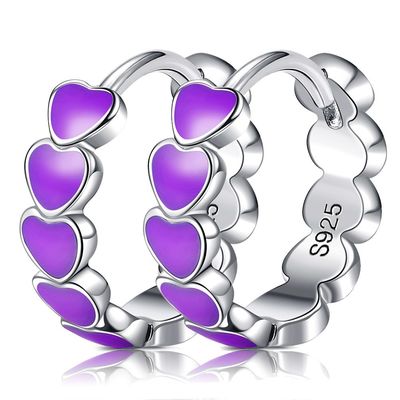 Ren CZ 0.85 Gram 0.15mm Sterling Silver Heart Earrings Heart Studs