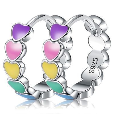 Ren CZ 0.85 Gram 0.15mm Sterling Silver Heart Earrings Heart Studs