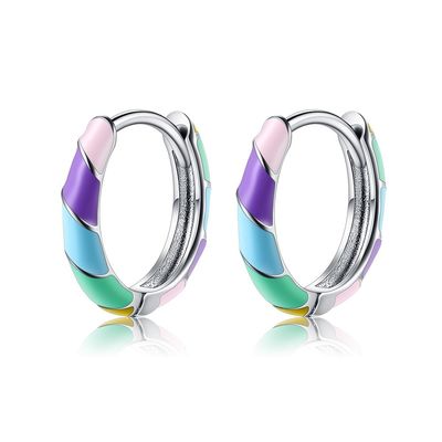 2,5x20mm 1 Gram Sterling Bạc Trang sức Hoa tai S925 Hoa tai Hoop đầy màu sắc ODM