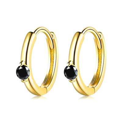 1,6g 1,5x0,3cm Vòng khuyên bằng thép không gỉ Vòng vàng bên Bông tai CZ Bông tai bạc thật ODM