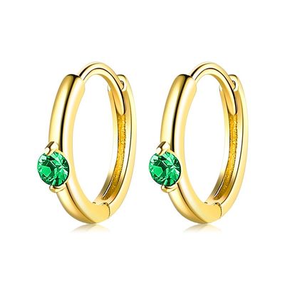 1,6g 1,5x0,3cm Vòng khuyên bằng thép không gỉ Vòng vàng bên Bông tai CZ Bông tai bạc thật ODM
