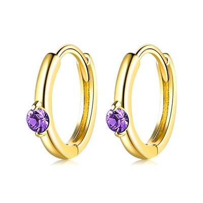 1,6g 1,5x0,3cm Vòng khuyên bằng thép không gỉ Vòng vàng bên Bông tai CZ Bông tai bạc thật ODM