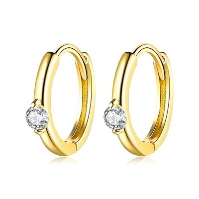 1,6g 1,5x0,3cm Vòng khuyên bằng thép không gỉ Vòng vàng bên Bông tai CZ Bông tai bạc thật ODM