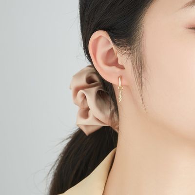 0,67in 2,2g Bộ trang sức bạc Sterling Bộ trang sức bạc mạ bạch kim CZ Bông tai kim bạc